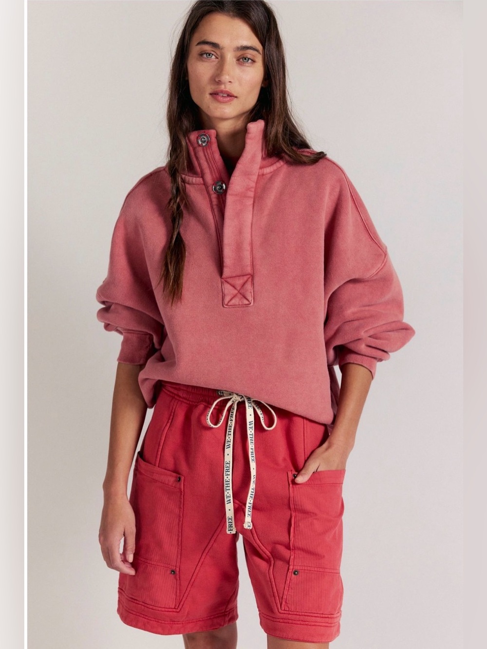 NWOT Free People - We The Free Jet Set Short - color Salsa currently $128 online